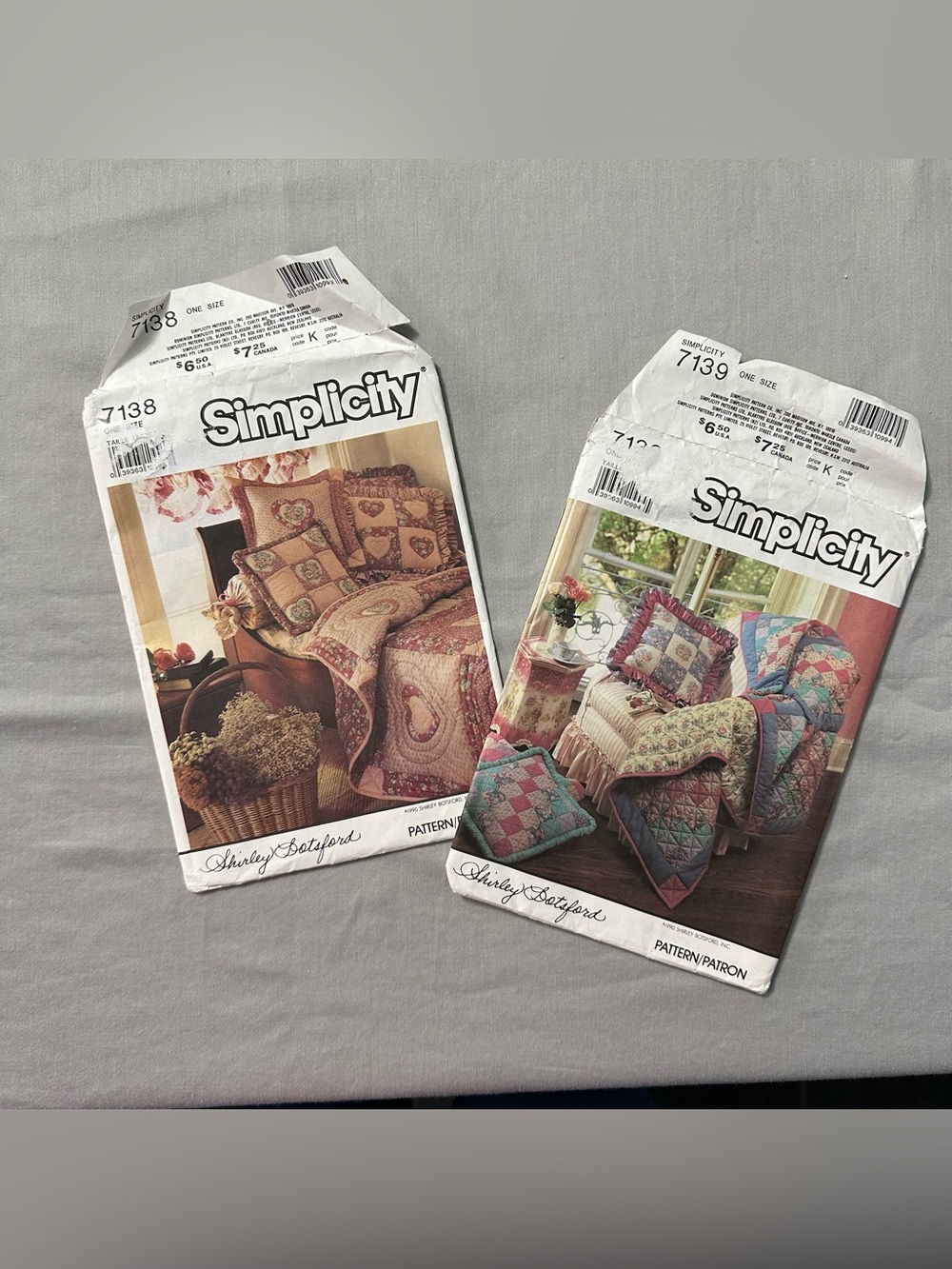 ⁠Vtg Simplicity Quilting Pattern Lot 7138 7139 Shirley Botsford Bedroom Uncut